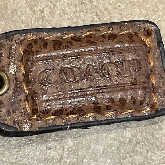 COACH Brown Leather Hang Tag Purse Handbag Charm Fob 1x2 in. - Picture 5 of 5